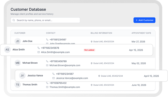 Customer Database Interface